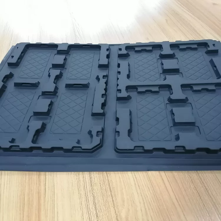  ESD black PET for electronics packaging phone transfer tray-1