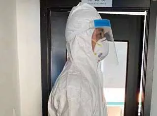  Прозрачная маска для лица из полиэтилена с антитуманом-0