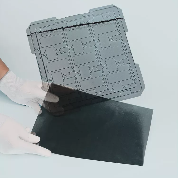  Rolo de folha APET termoformada preta eletrónica personalizada de alta qualidade-1