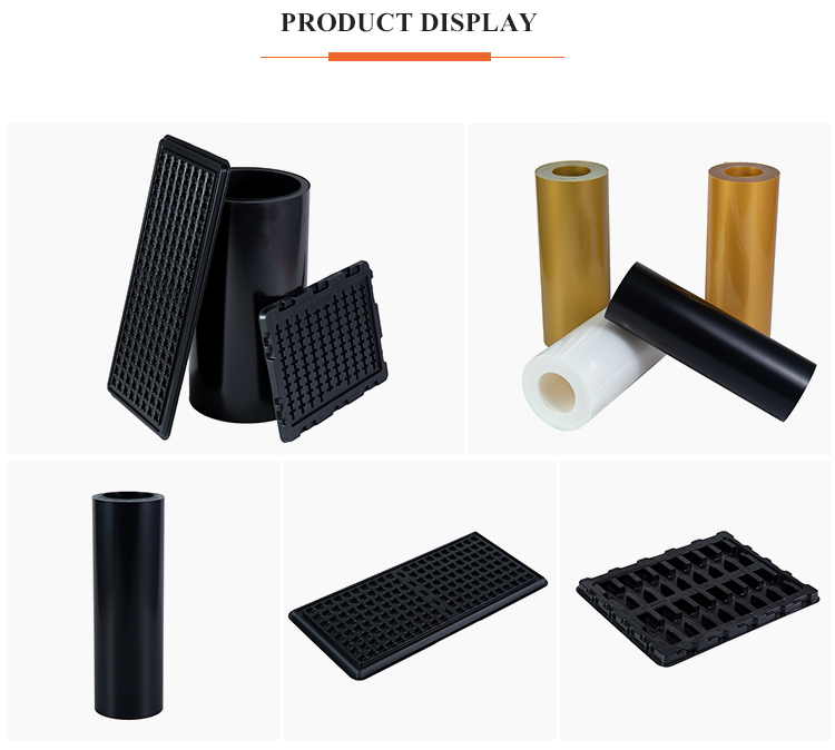 Rollos de planchas de plástico HIPS de poliestireno semiconductor negro