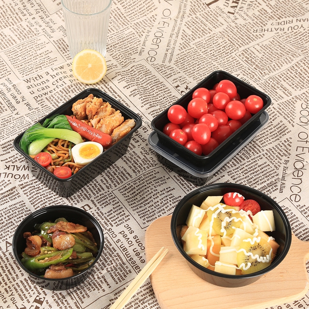 Eco Friendly Restaurant Rectangular Disposable  Microwave Plastic PP Takeaway Food Containers