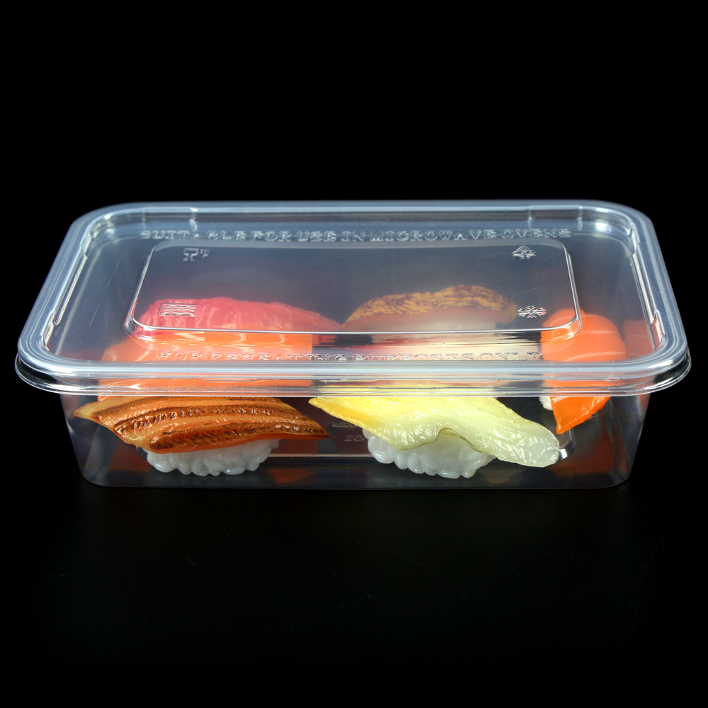 500ml Transparente Eco Friendly Microwavable Descartável Takeaway Recipientes de Alimentos Almoço Bento Box Com Tampa