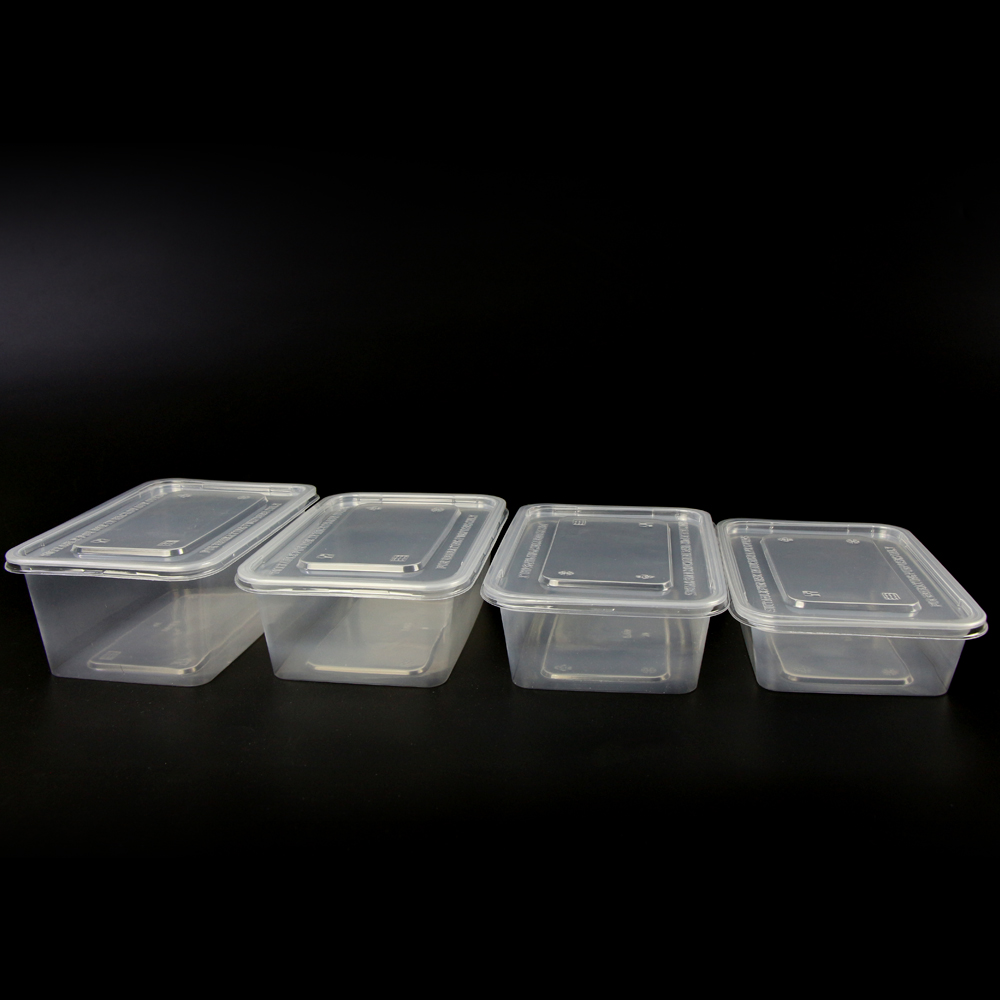 500ml Transparente Ecológico Microondas Comida para Llevar Envases Desechables Almuerzo Bento Box Con Tapa
