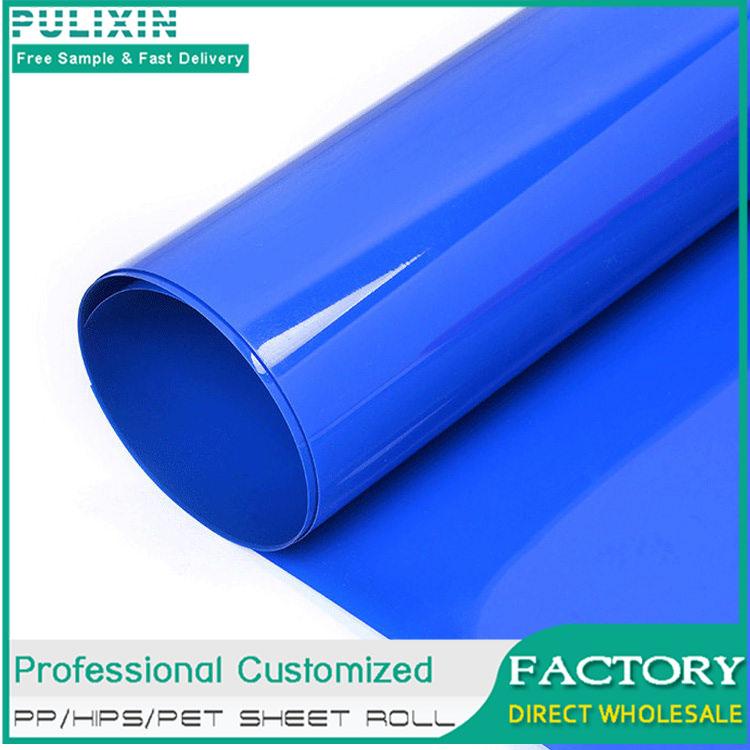 Blue HIPS plastic sheet roll